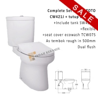 TOTO Closet CW421J + tutup ecowash TCW07S
